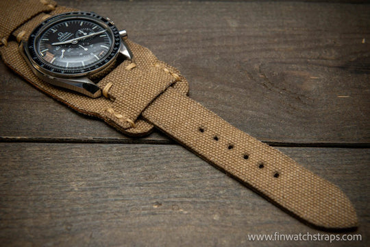 Military Bund Style Watch Strap: Vintage Canvas, handmade in Finland, Limited edition, watch lugs 10-26 mm. - finwatchstraps