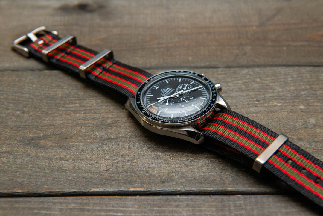 Military Nylon Watch Strap, Army Style Single Pass Watch Band by