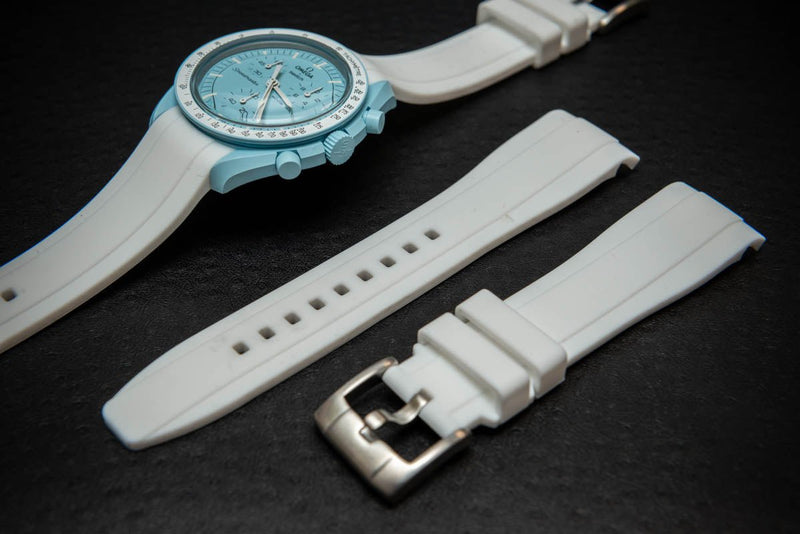 MoonSwatch Luxury Watch Strap, Waterproof watch strap, fluororubber (FKM) watch band, premium quality, for sports, width: 20, 21, 22 mm. - finwatchstraps