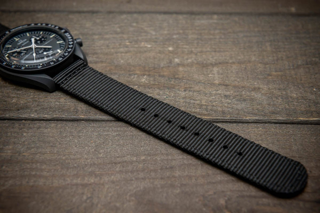 Nylon Military Watch Strap, army two piece watch band, MoonSwatch Watch Strap. - finwatchstraps