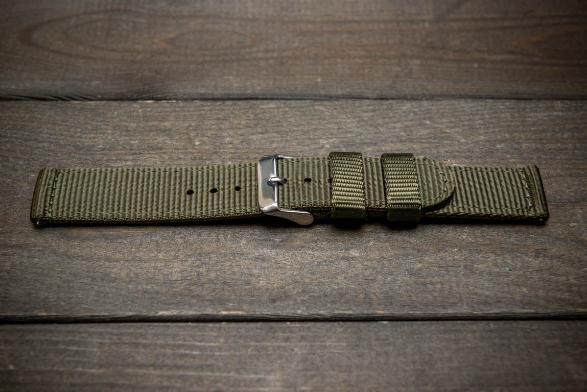 Nylon Military Watch Strap, army two piece watch band, MoonSwatch