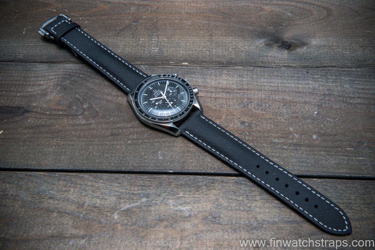 Omega watch strap, canvas with leather lining 22x18 mm