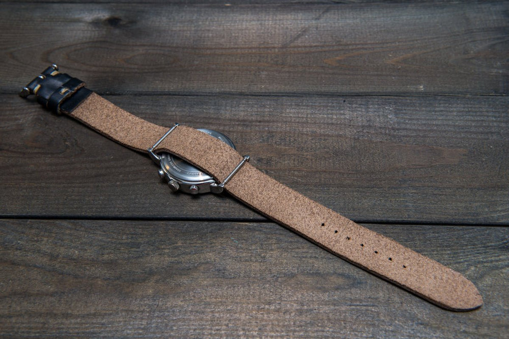 One-Piece Watch Band, Horween Black Chromexcel Leather