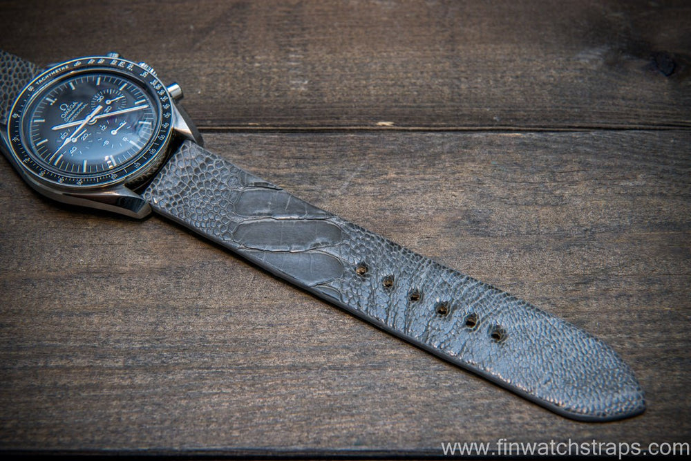 Ostrich legs leather watch straps/ Light Cognac/ handmade to order in  Finland