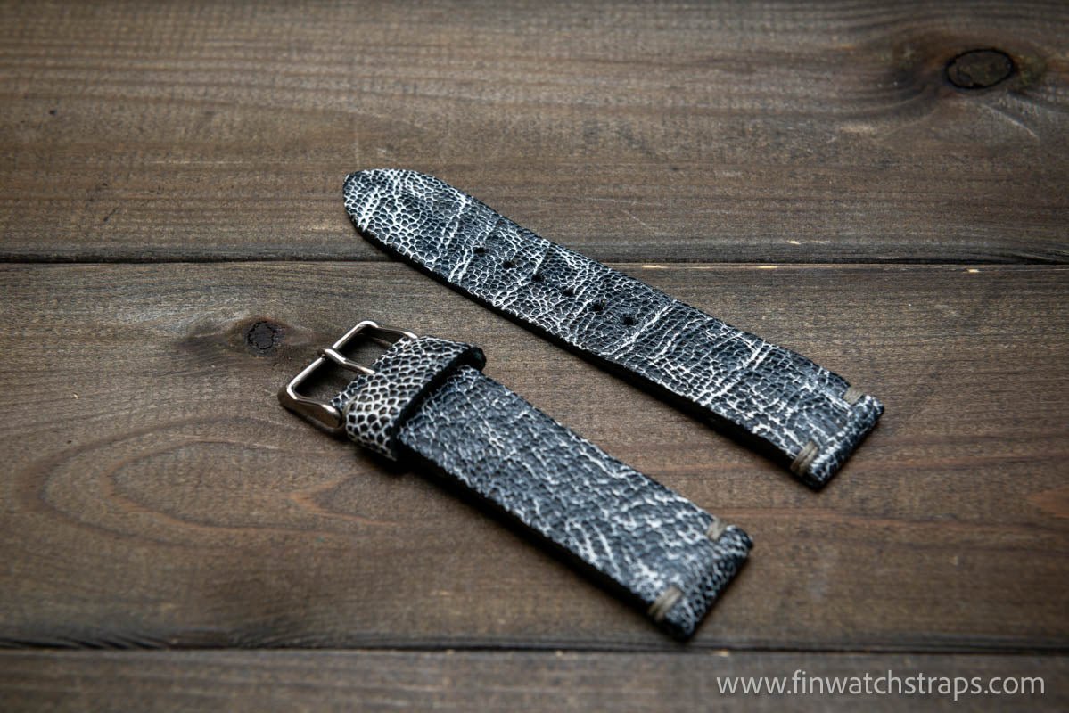 Ostrich legs leather watch strap - finwatchstraps