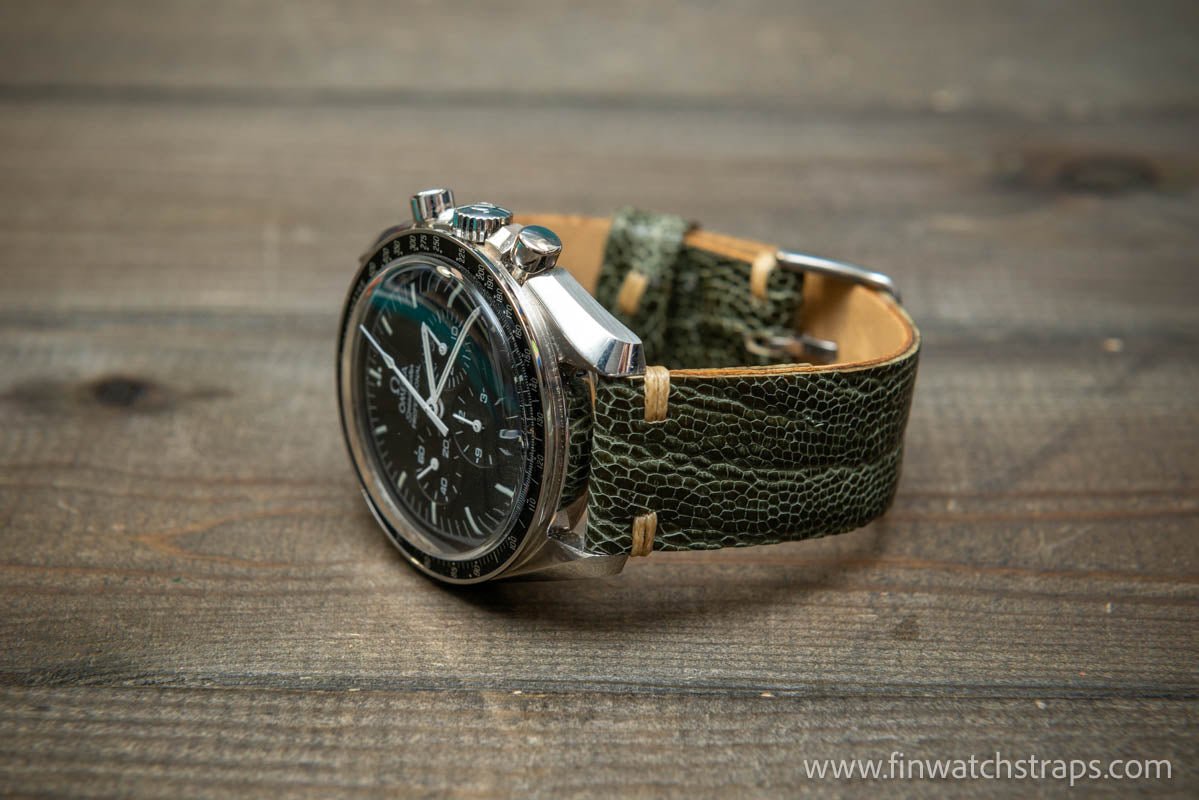Ostrich legs leather watch strap - finwatchstraps