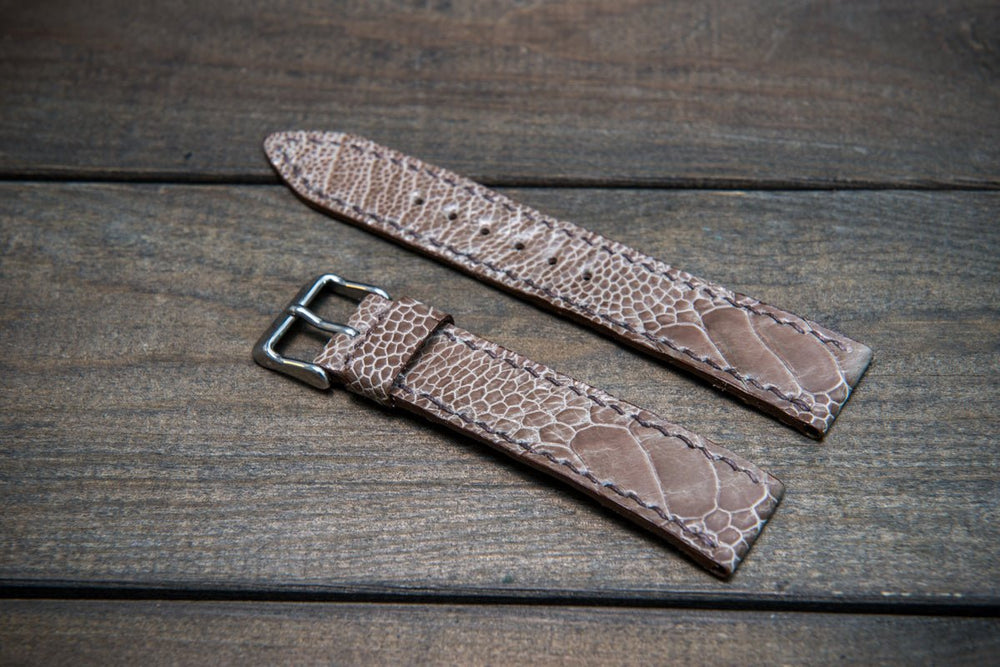 Ostrich legs leather watch straps/ Vintage beige