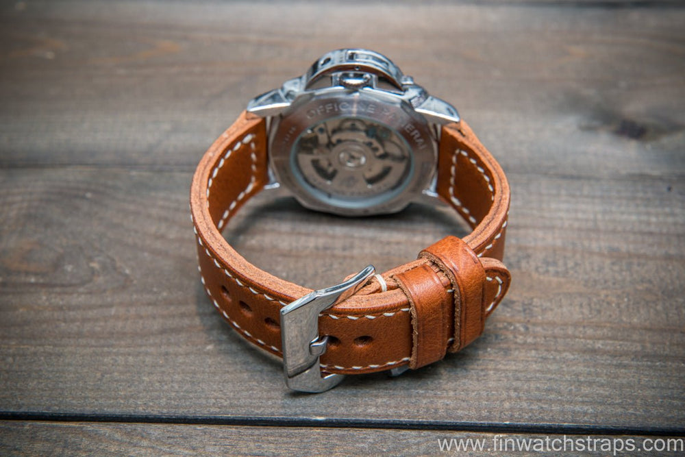 Vachetta Leather Watch Strap. Ranger Cognac Color. Handmade in Finland.