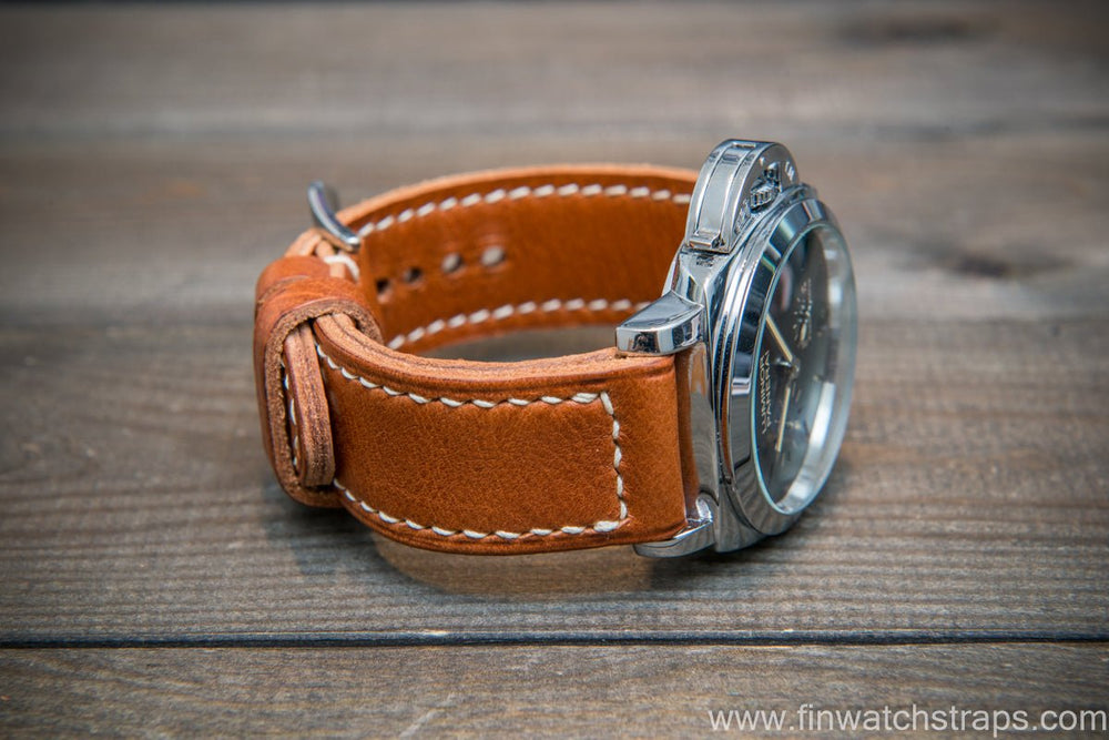 Vachetta Leather Watch Strap. Ranger Cognac Color. Handmade in Finland.