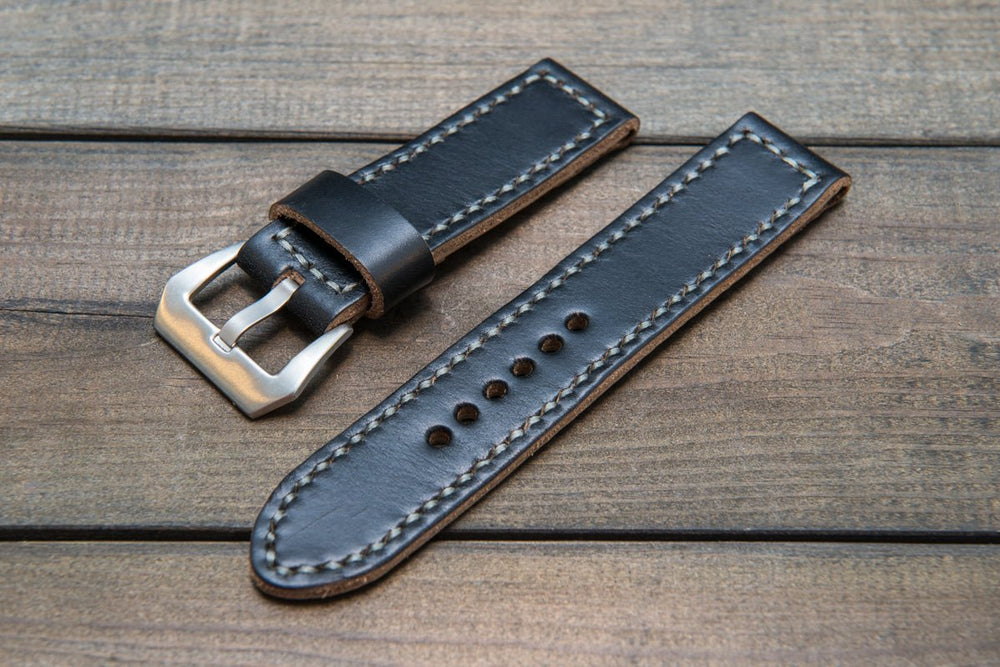 Panerai Horween Navy Blue Chromexcel leather watch strap 18mm 26mm