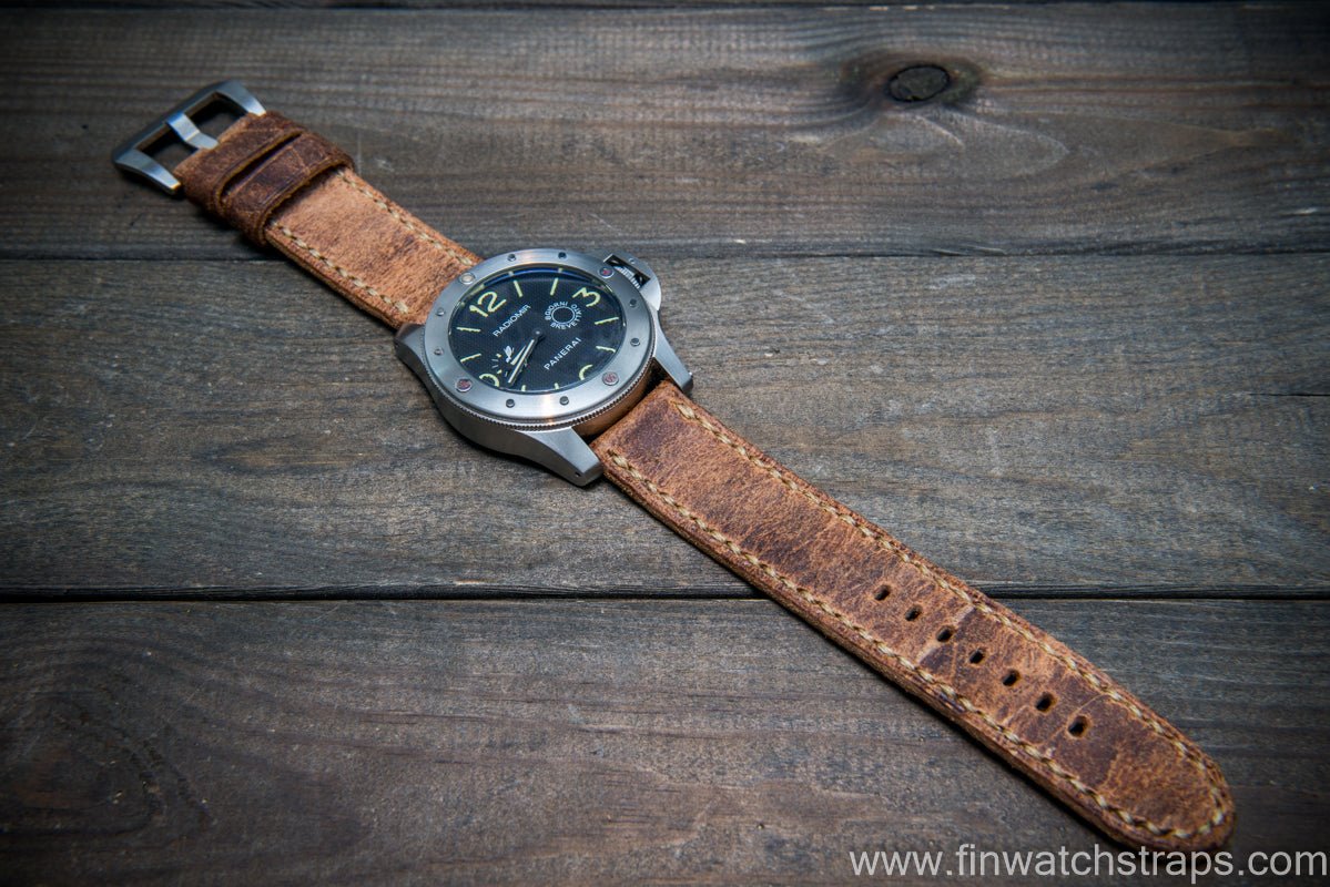 Watch strap suede Cognac Mohawk