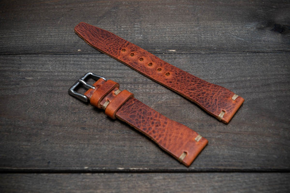 Brown Matte Alligator Leather Belt Strap - 1 1/4 > 1 Taper