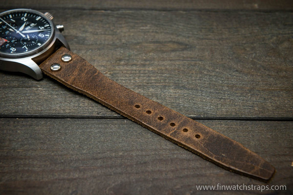 Pilot Watch Strap w Rivets Vintage style watch band width 24x20 mm