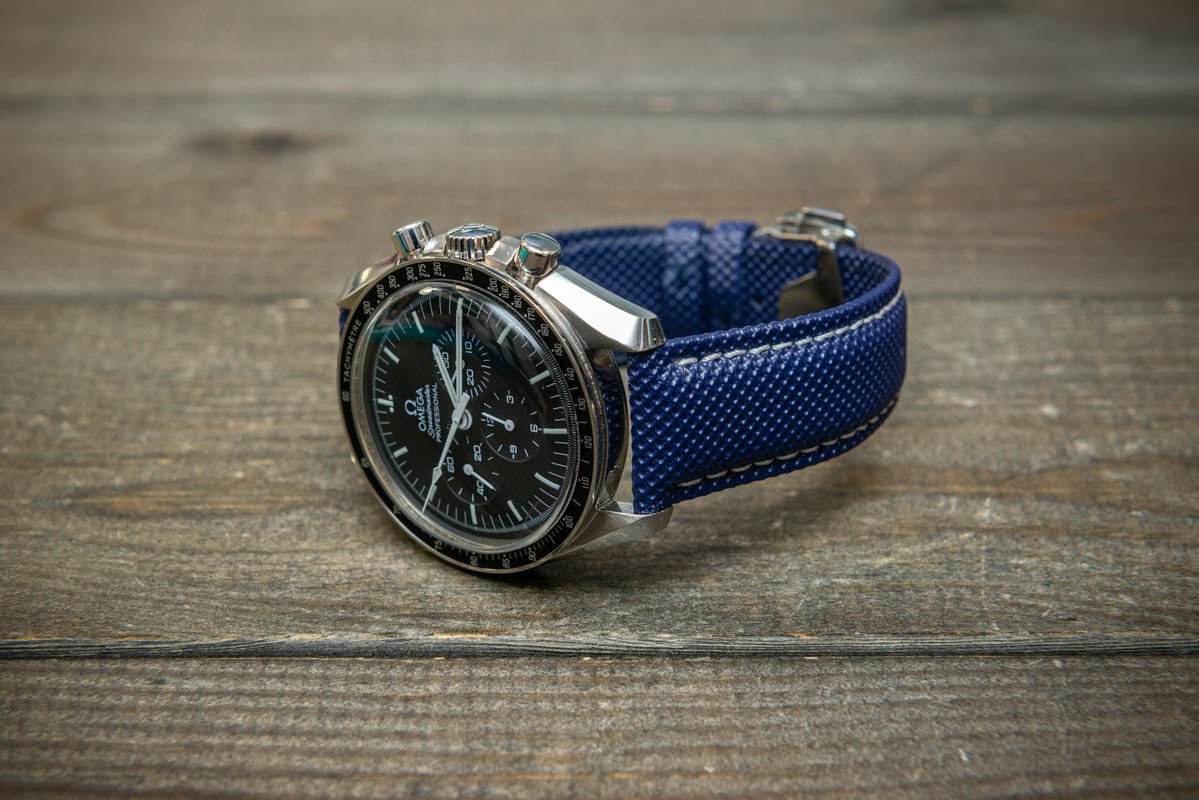 Sailcloth quick-release watch strap for Omega watches with Omega