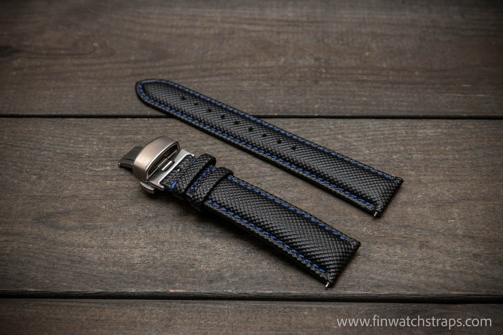 Sailcloth water-resistant watch strap 17-24 mm.