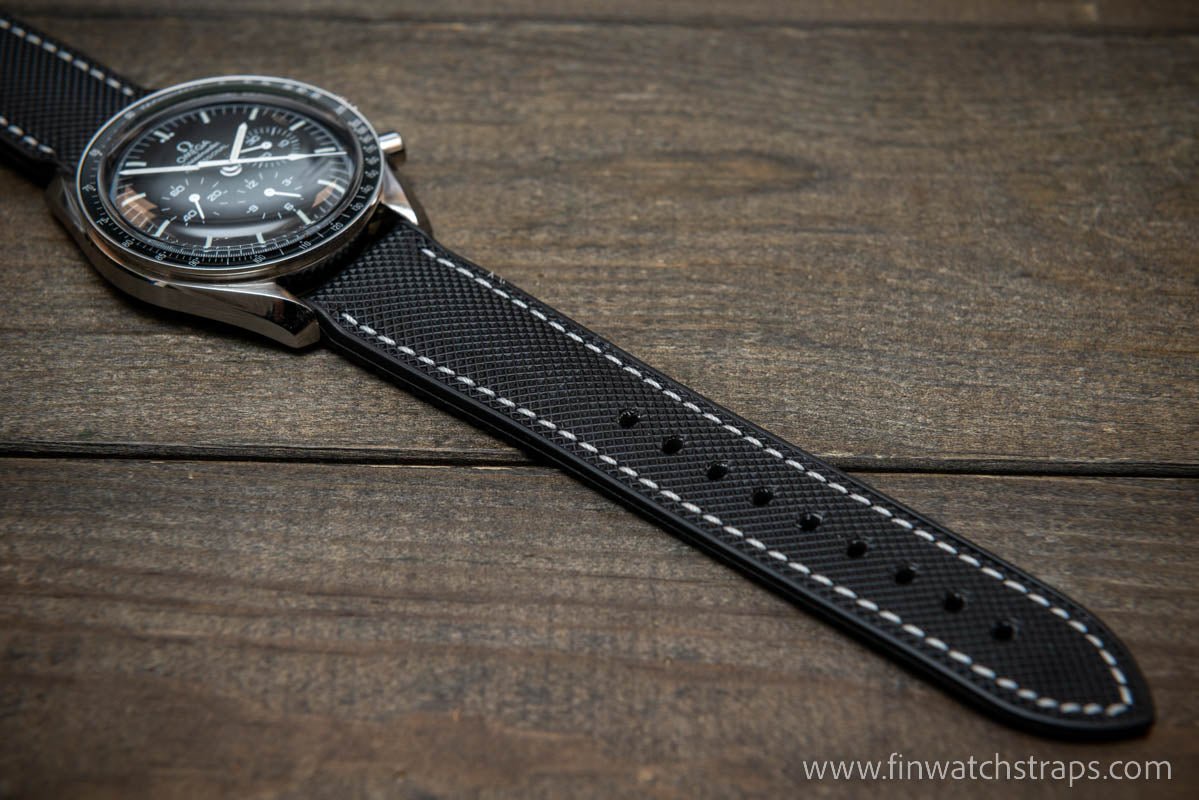 Sailcloth waterproof hybrid fluororubber (FKM) watch strap