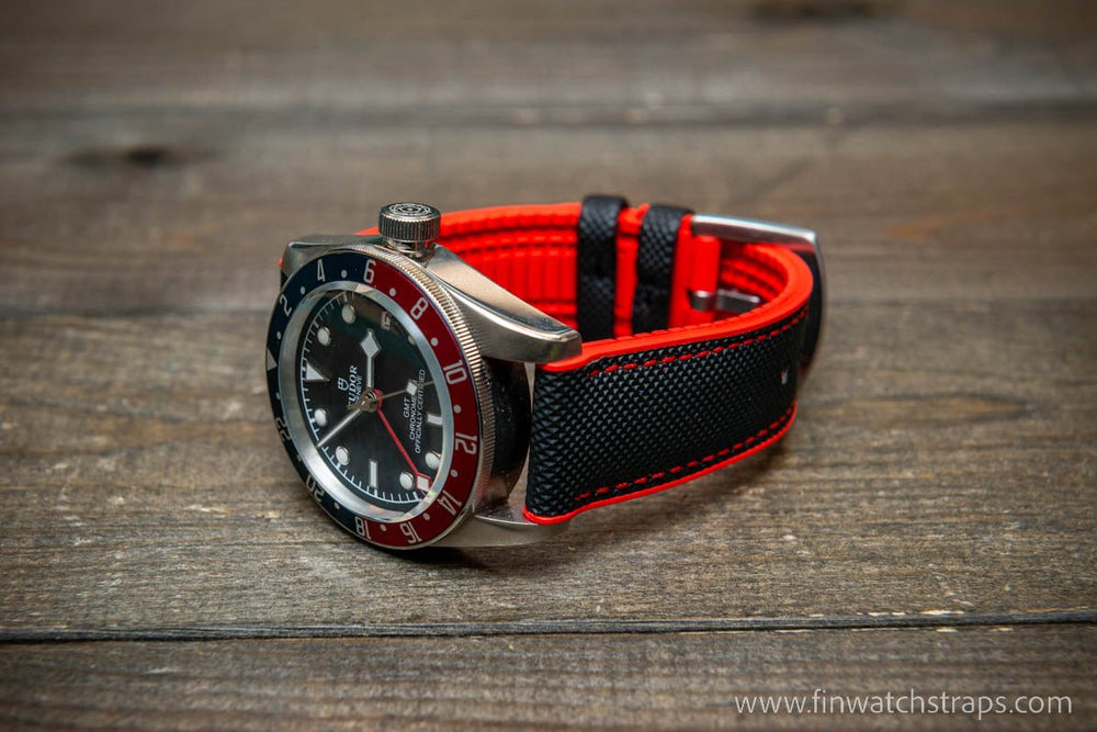 Sailcloth waterproof hybrid fluororubber FKM watch strap premium qu