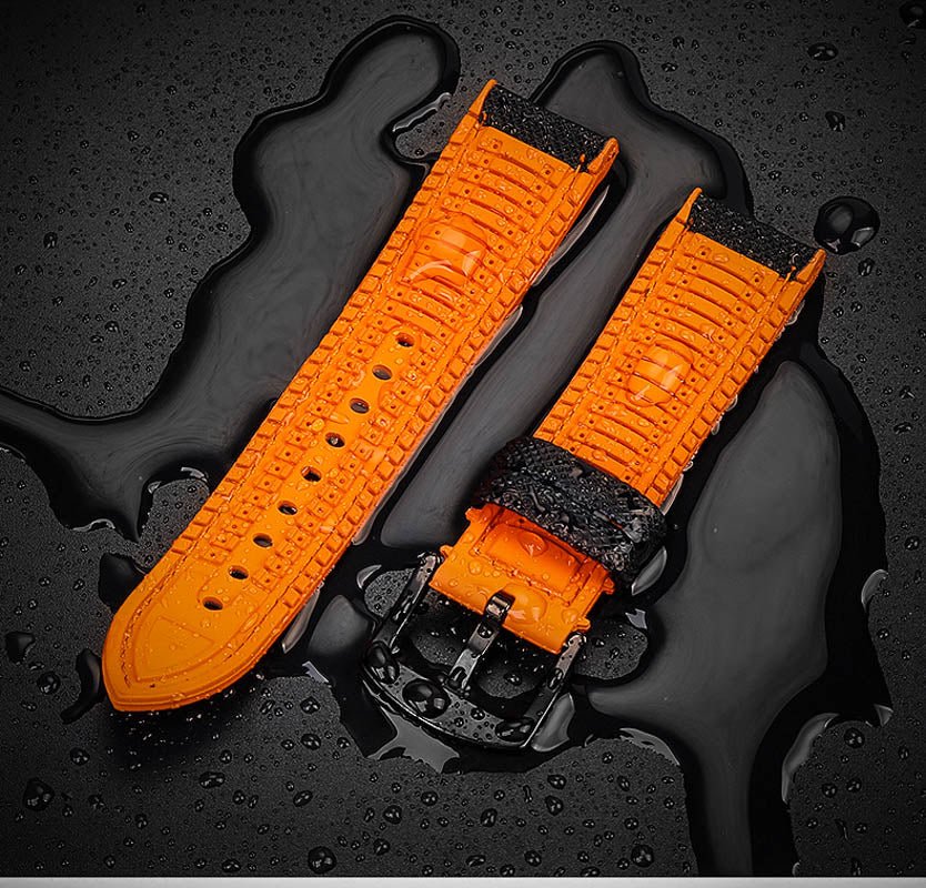 Textured rubber watch best sale strap