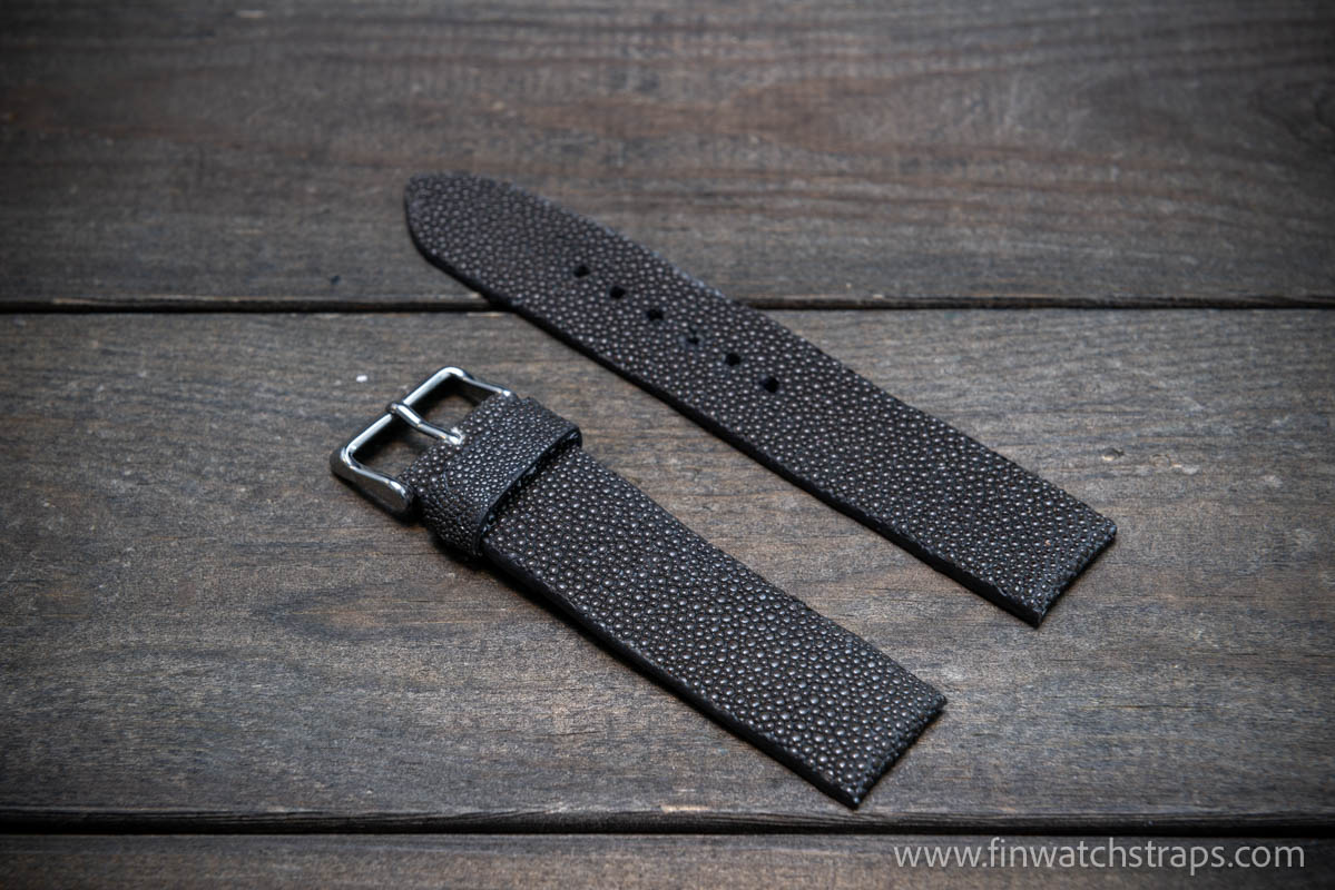 Orange stingray watch buying strap. Exotic leather strap. Handmade stingray leather strap