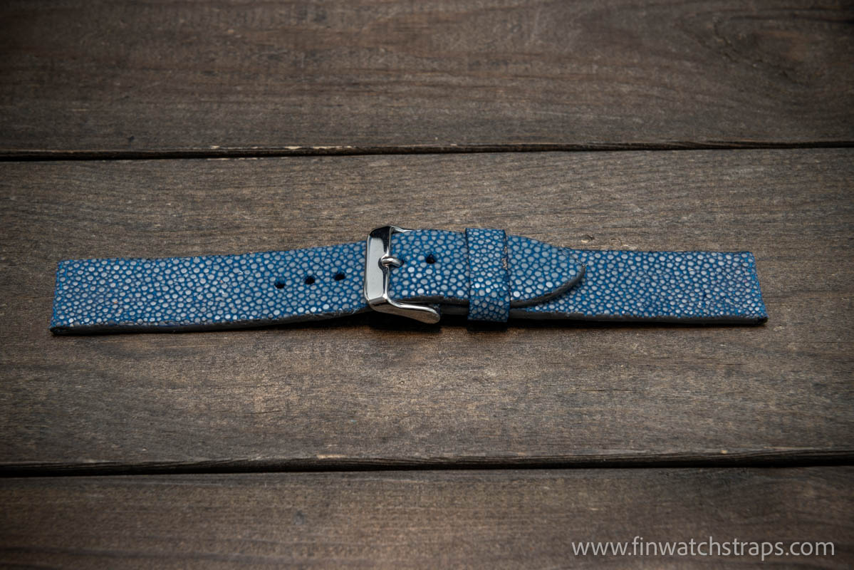 Blue Stingray Leather Watch Strap Single Pearl | 7Strap
