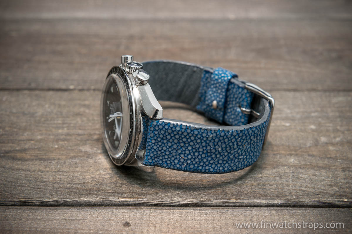 Blue Stingray Leather Watch Strap Single Pearl | 7Strap