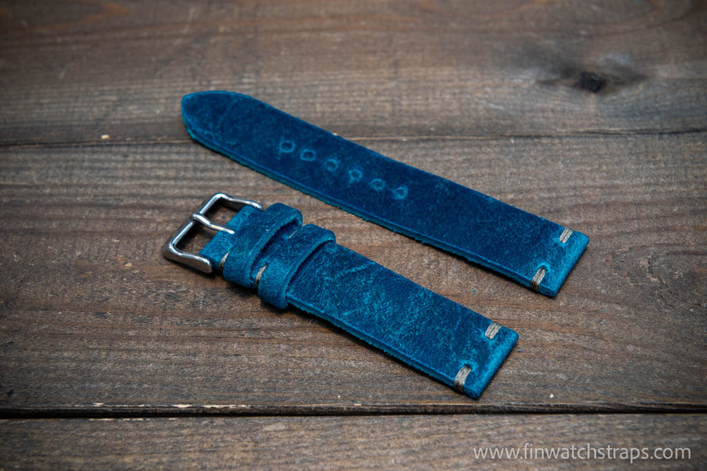 Blue suede watch strap shop
