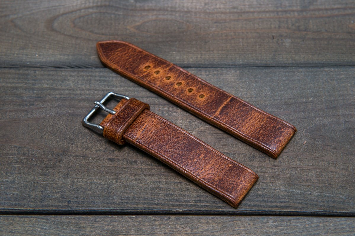 22mm vintage leather watch strap hot sale