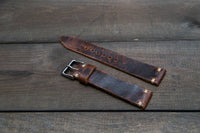 Suede vintage leather watch strap (Crazy cow), handmade in Finland