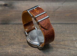 Suede vintage leather watch strap (Crazy cow), handmade in Finland - 16mm, 17 mm, 18mm, 19 mm, 20mm, 21mm, 22mm, 23 mm,  24mm.