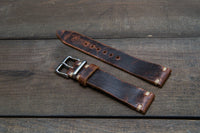 Suede vintage leather watch strap (Crazy cow), handmade in Finland - 16mm, 17 mm, 18mm, 19 mm, 20mm, 21mm, 22mm, 23 mm,  24mm.