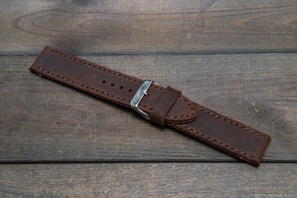 Vintage suede leather watch strap, suede watch band, handmade in Finland