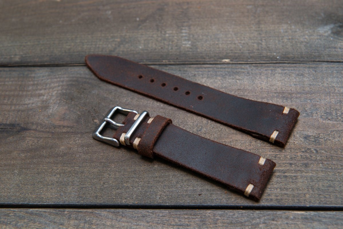 Vintage leather watch strap 18mm sale