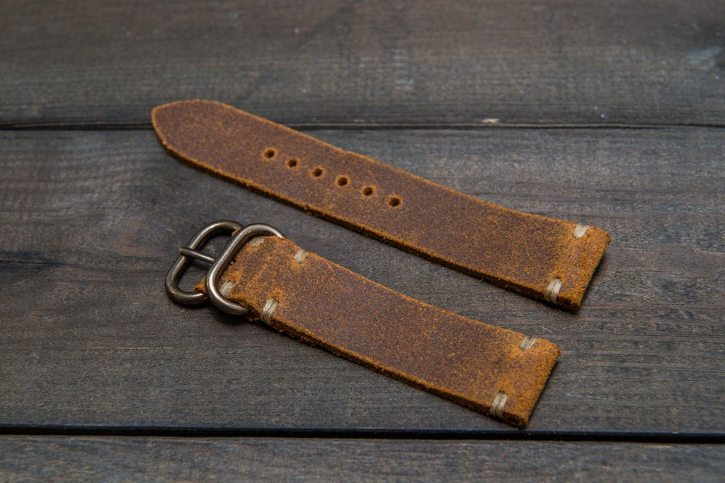 20mm Brown Horween Classic Vintage Leather Watch Band