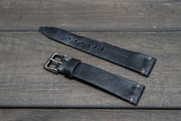 Suede vintage tapered leather watch strap (Crazy cow), handmade in Finland.