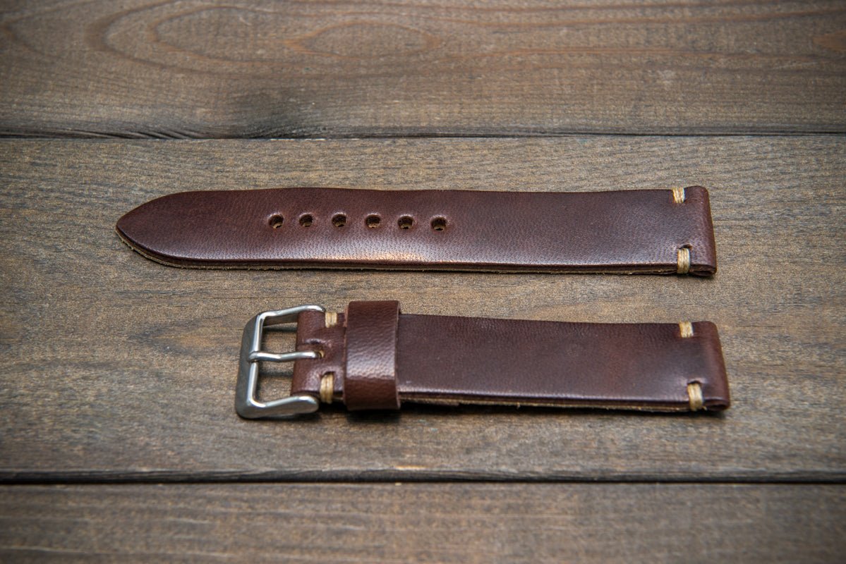Tan brown vachetta leather handmade watch strap HDCLE70