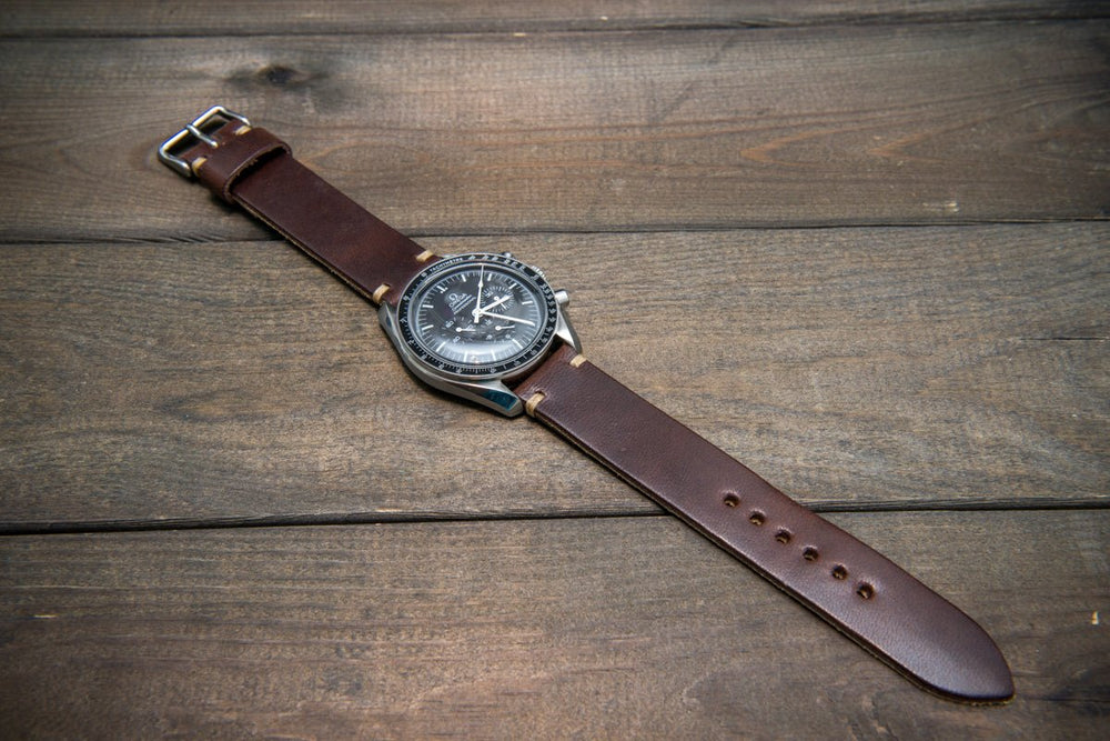 Tan Vachetta leather watch strap, Cowhide leather watch band SW059