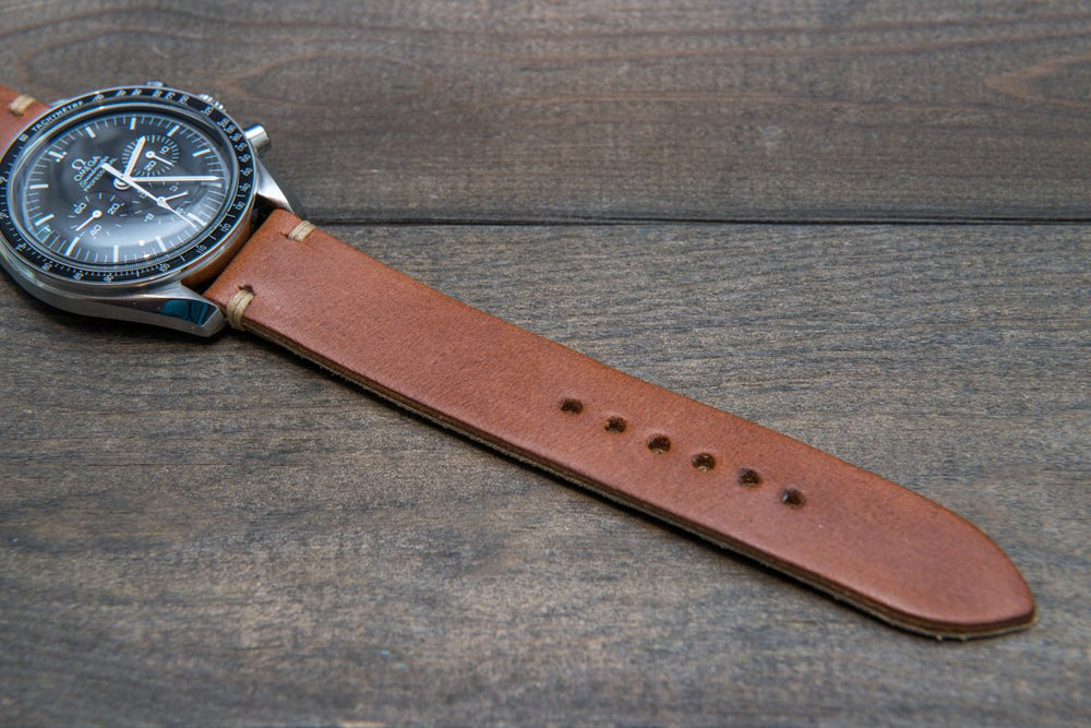 Vachetta leather watch strap, New Oily Moro 10-26 mm