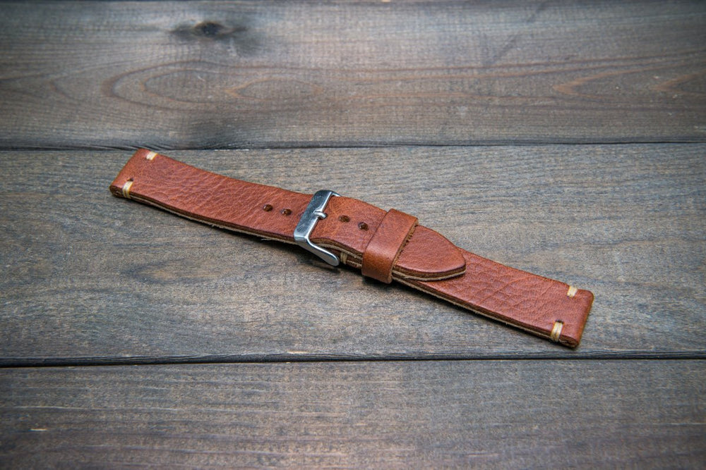 Italian leather watch band, hand-stitched, 10 mm-26mm