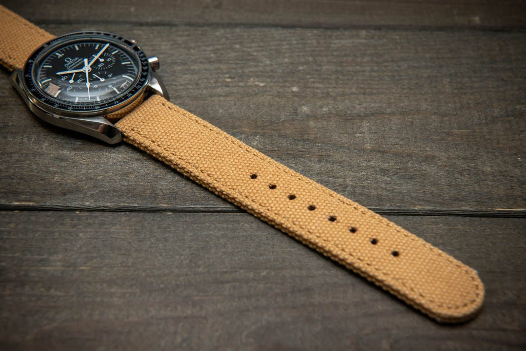 Vintage canvas watch strap: 18 mm, 19 mm, 20 mm, 21 mm, 22 mm, 23 mm, 24 mm - finwatchstraps