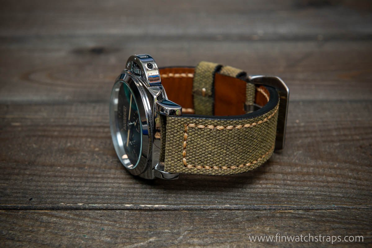 Vintage canvas watch strap 20 mm 22 mm 24 mm 26mm