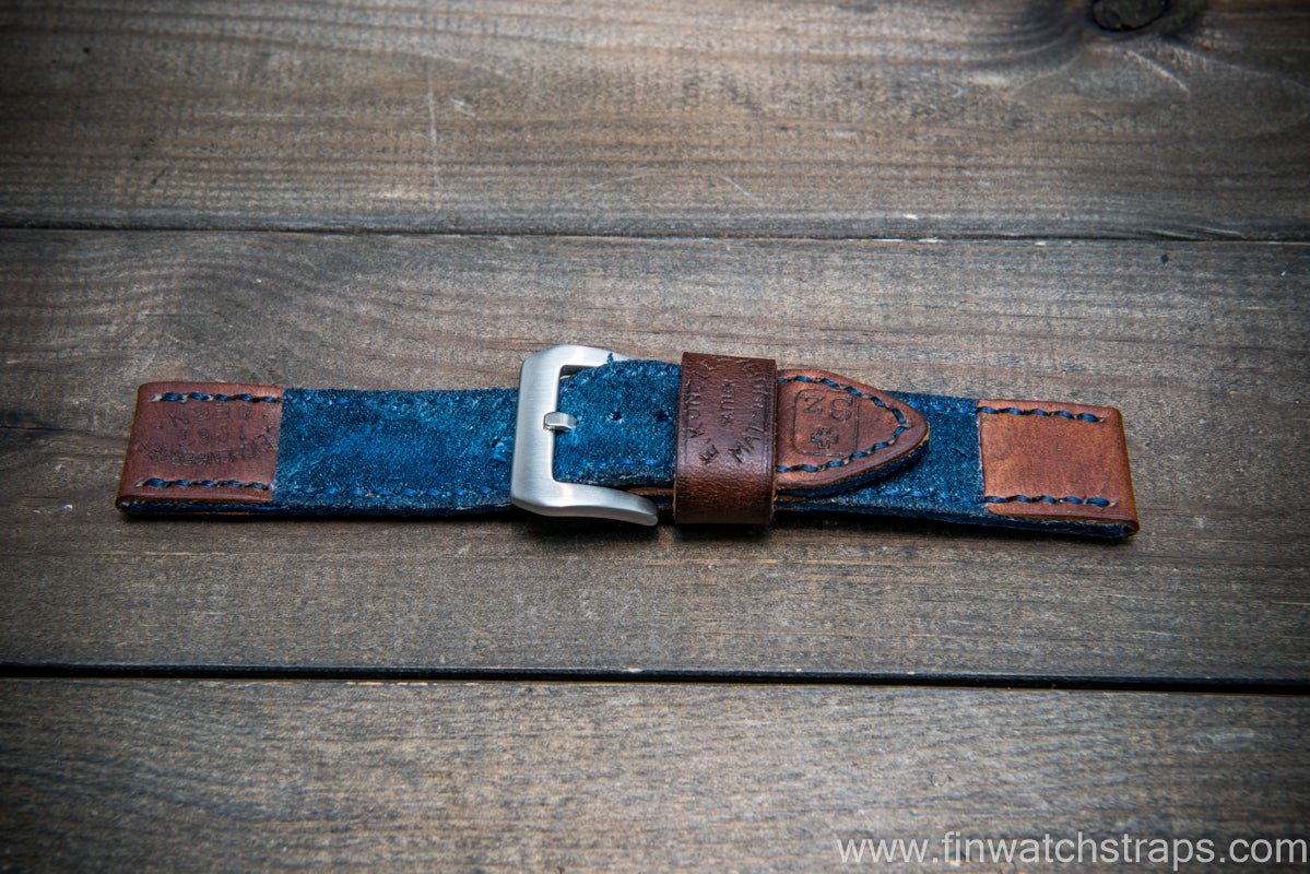Vintage denim ammo watch strap for Panerai IWC U Boat and other