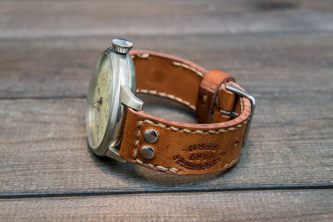 Cinturino da 20 mm per orologi con barre fisse con base, orologio da aviatore, look retrò, cinturino in pelle beige Cinturino da 20 mm per orologi con barre fisse con base, orologio da aviatore, look retrò, cinturino in pelle beige