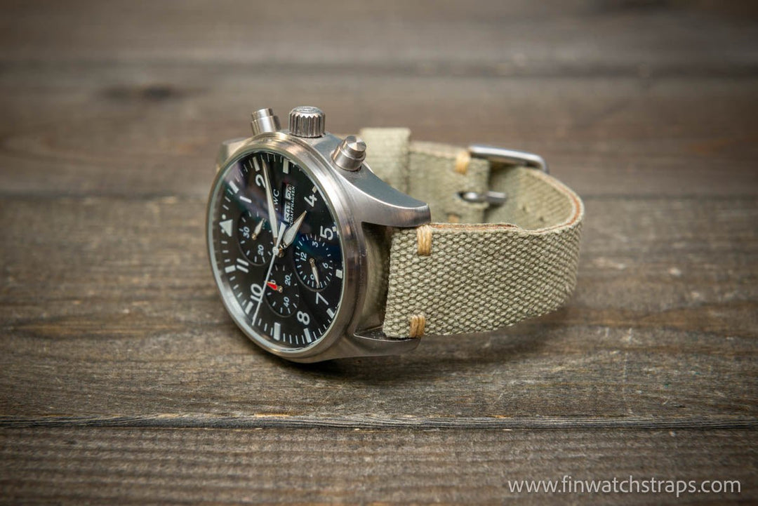 Iwc Nato Iwc Pilot Chronograph Nato Strap Vintage Washed Canvas
