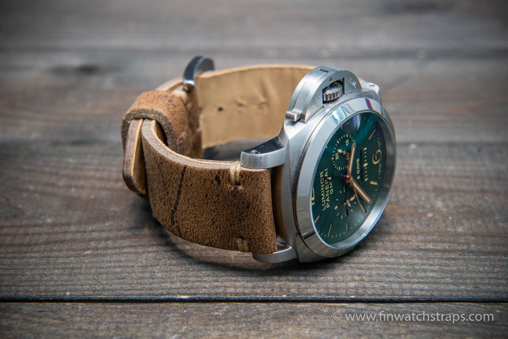 Wild African kudu leather watch strap. Handmade in Finland.